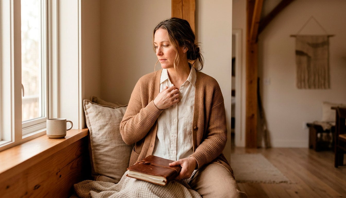 Mulher em momento de reflexão sobre autoconhecimento feminino