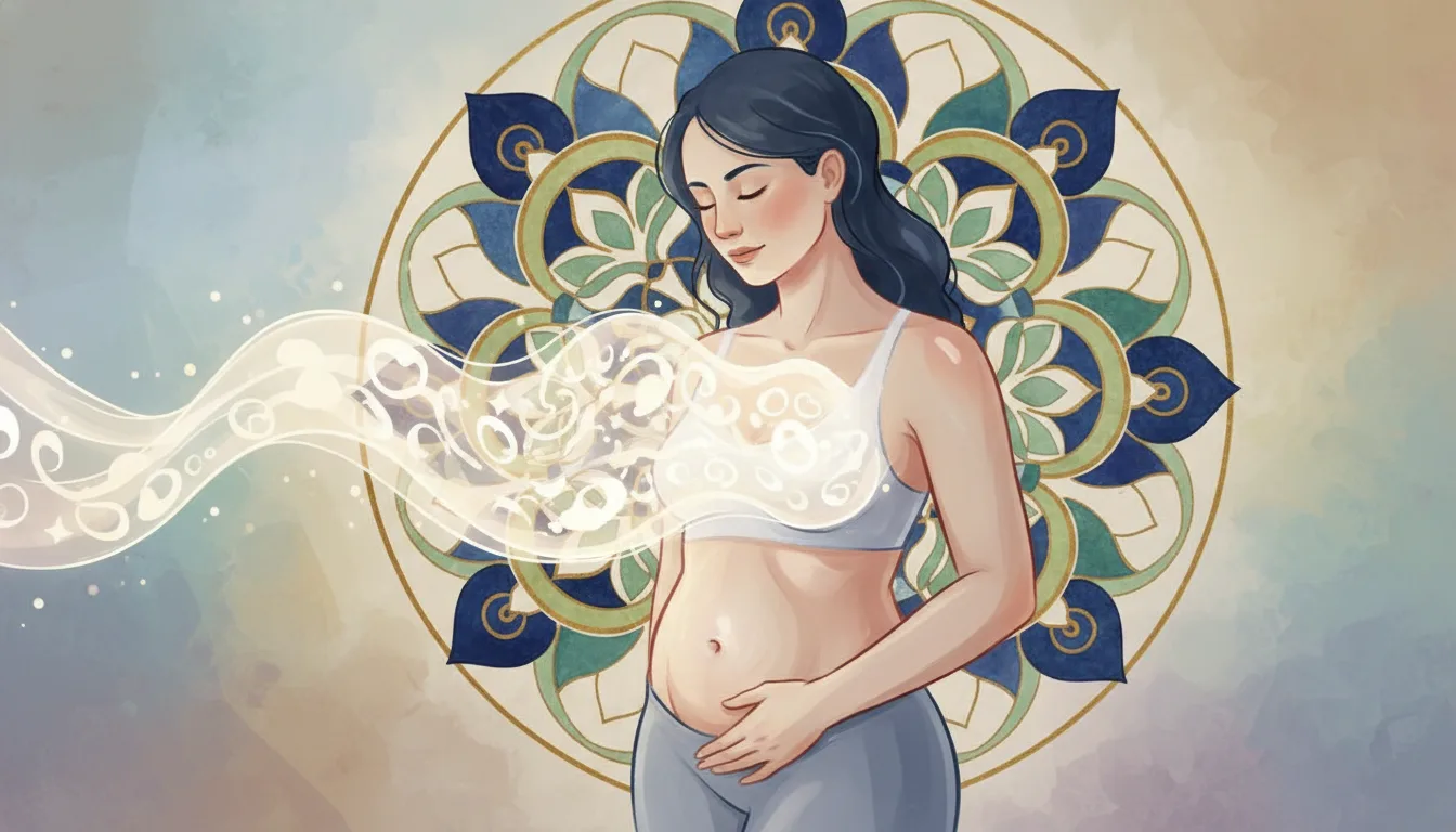 Mulher no puerpério olhando para si mesma com reflexão