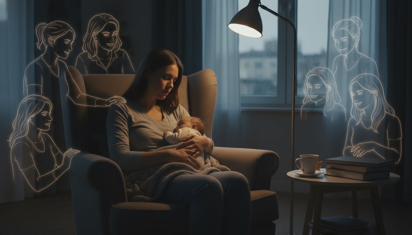 Mãe sentindo solidão na maternidade